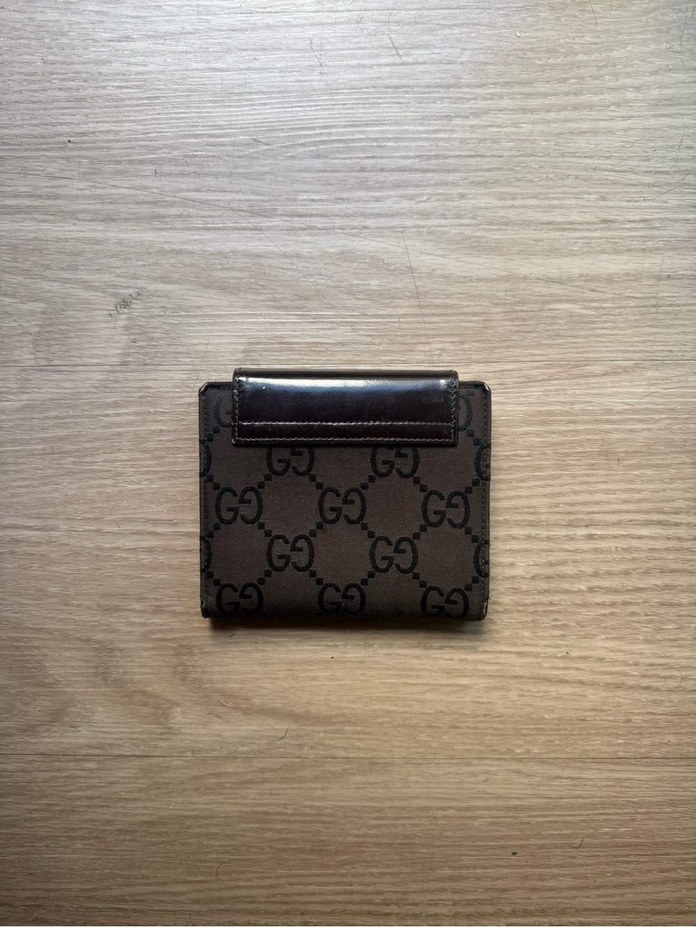 Gucci Brown & Dark Brown GG Canvas Card Holder